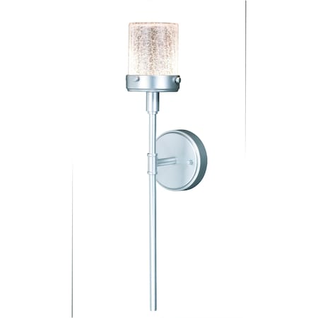 Vaxcel Levanto 1 Light LED Nickel Cylinder Outdoor Wall Lantern Clear Glass T0392